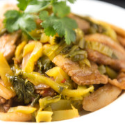 22. 酸菜五花肉 Sliced Pork Belly with Sour Pickle Vegetables
